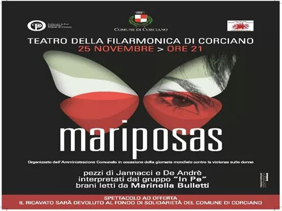 Mariposas 25 novembre 2014 photo Violenza sulle donne, il programma dello spettacolo di domani al Teatro della Filarmonica