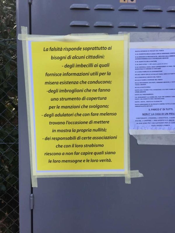 Colle della Trinità, ora si scatena anche la guerra dei volantini (abusivi) 1