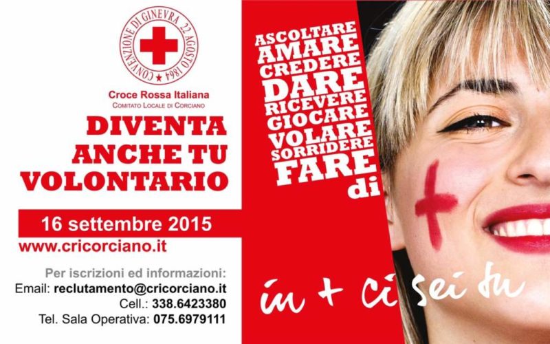 La CRI Corciano recluta nuovi volontari il 16 settembre inizia il corso 1