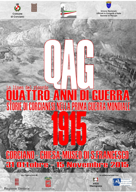 Arriva la mostra QAG: "Quattro anni di guerra - Storie di corcianesi nella prima guerra mondiale" 