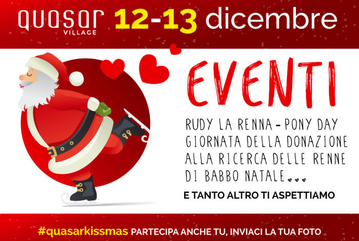 Sabato al Quasar Village tra donazioni, mercatini, pattini e renne