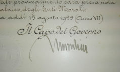 Dagli archivi spunta l’autorizzazione allo Stemma Civico. Era il 1929 ed a firmarlo fu Mussolini