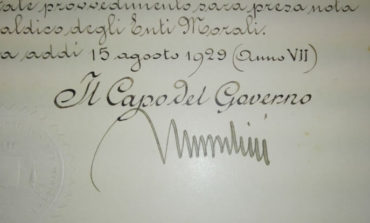 Dagli archivi spunta l’autorizzazione allo Stemma Civico. Era il 1929 ed a firmarlo fu Mussolini