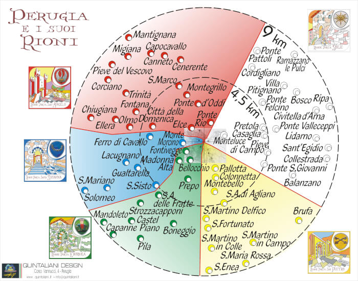 Perugia 1416, i rioni del capoluogo sconfinano nel corcianese 