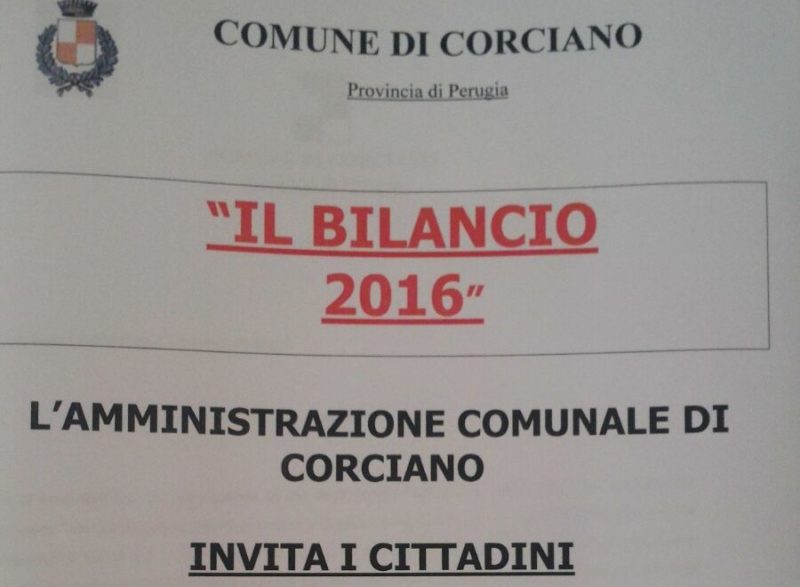 Bilancio comunale: la giunta di Corciano invita i cittadini all'incontro pubblico 