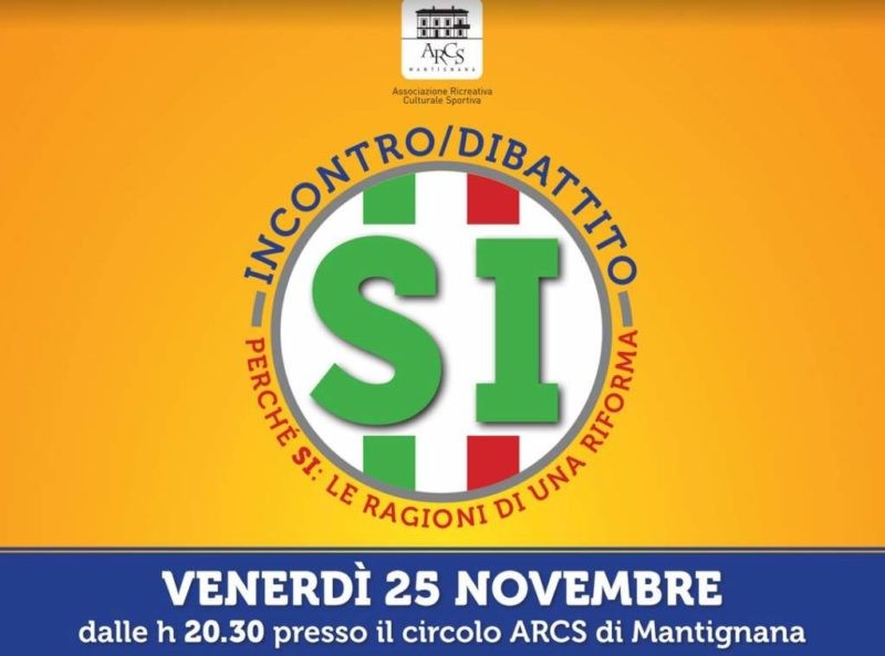 Referendum costituzionale: il 25 novembre incontro per il Sì con Morando e Cicchitto 