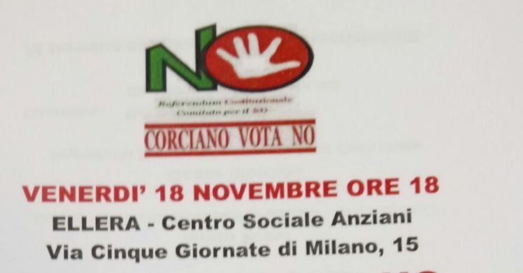 Corciano Vota No: venerdì un nuovo incontro, ospite l'on Nico Stumpo del PD 