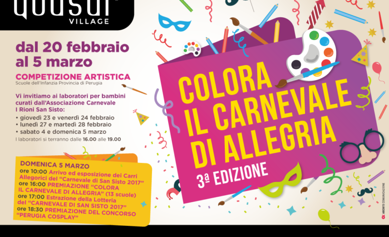“Colora il Carnevale di allegria”, gli appuntamenti al Quasar Village