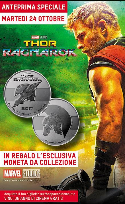 Partecipa all'anteprima di Thor Ragnarok, in regalo la moneta da collezione 1