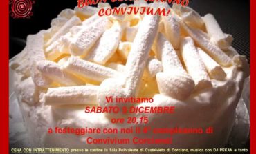 Convivium compie quattro anni, sabato grande cena di compleanno