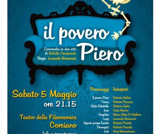 Sabato 5 maggio alla Filarmonica va in scena “Il povero Piero”