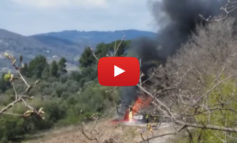 Incendio a Corciano, i vigili del fuoco intervengono con tre mezzi
