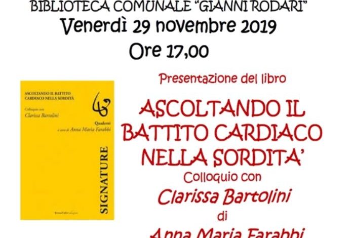 “Ascoltando il battito cardiaco nella sordità” incontro dibattito alla Biblioteca Rodari