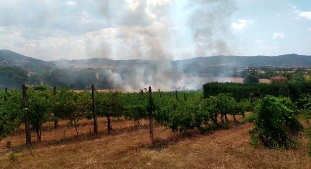 Incendio nei campi a Monticelli, lambite alcune abitazioni