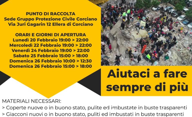 Terremoto in Turchia e Siria, scattata la raccolta umanitaria della ProCiv di Corciano: ecco come donare